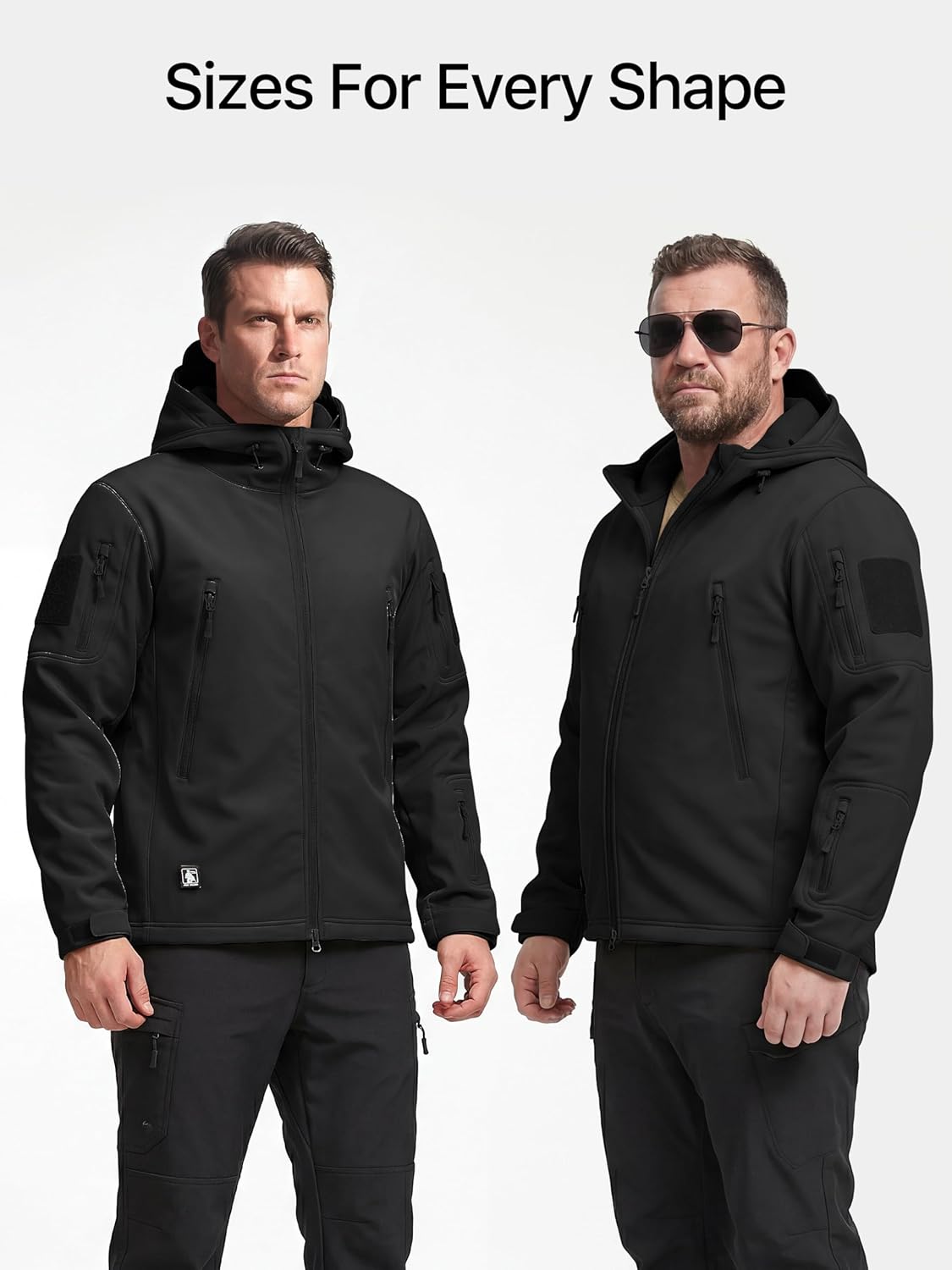 Men's Outdoor Waterproof Soft Shell Hooded Military Tactical Jacket