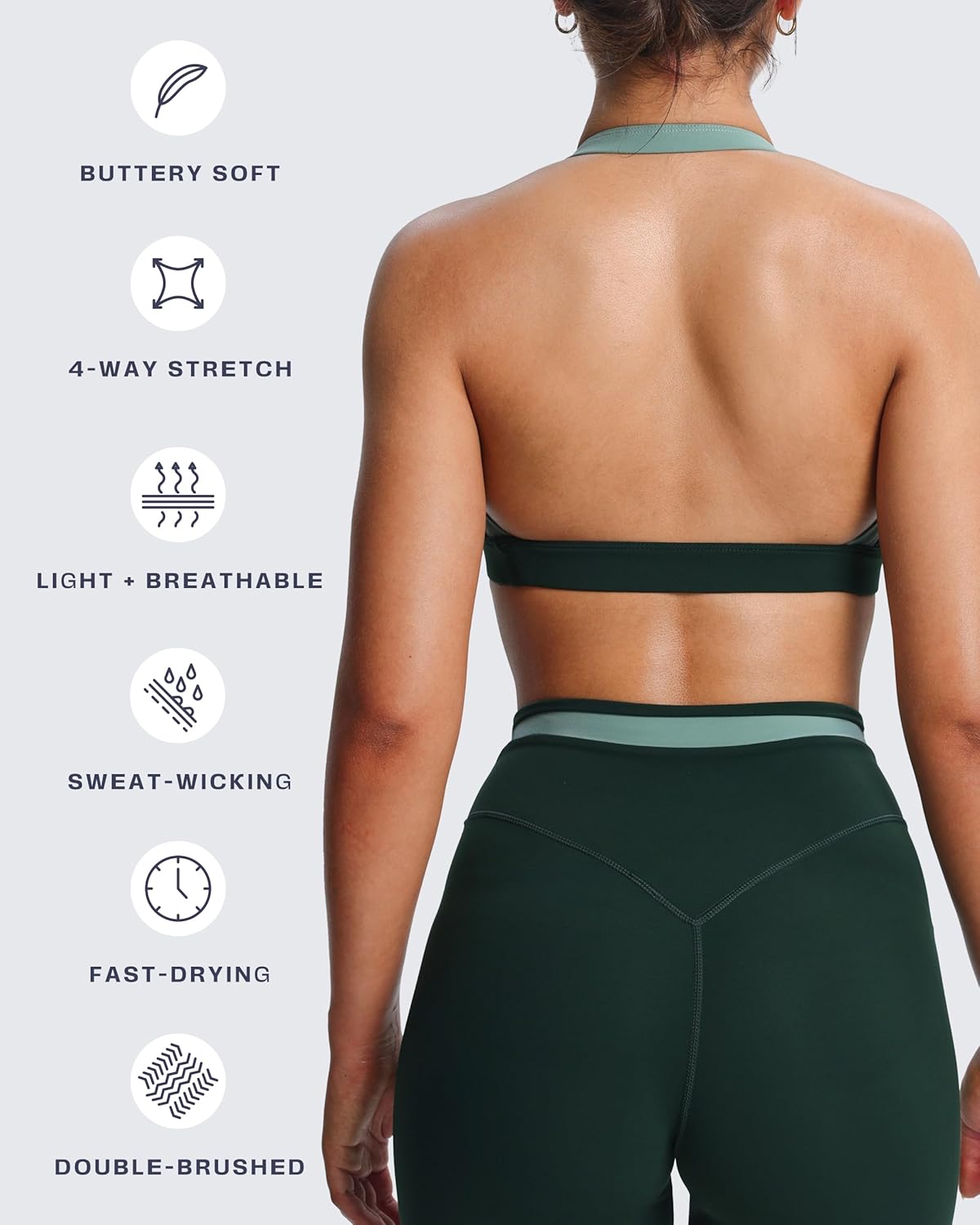 Women's Block Halter Workout Sports Bras Fitness Athletic Vanessa Bra Yoga Crop Tank