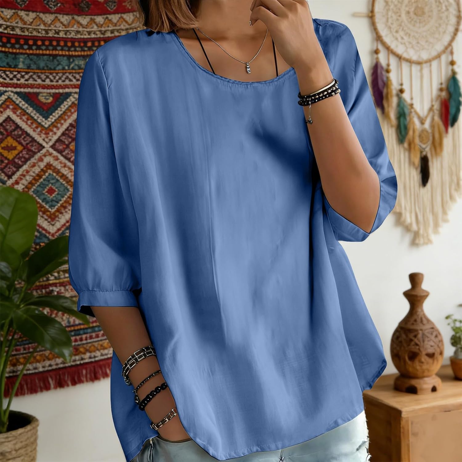 Women's Cotton Linen Tops Summer Short Sleeve Crew Neck Casual Blouse Summer Lightweight Tees