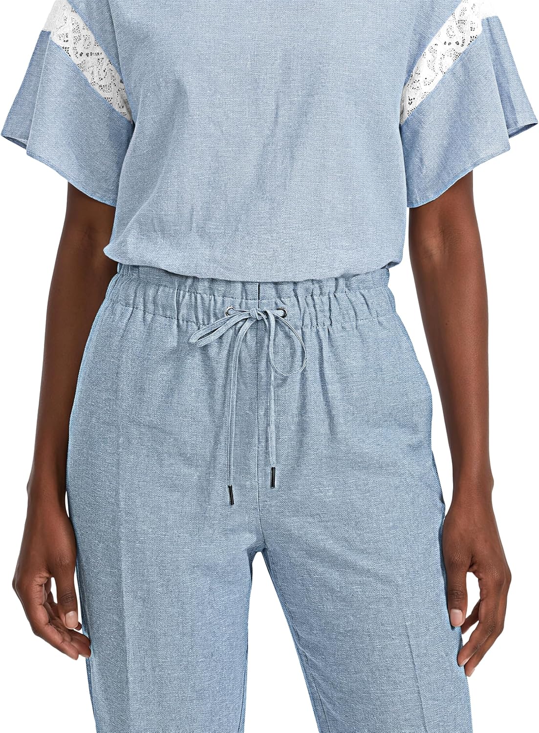 Women's Pull on Wide Leg Crop Drawstring Pant