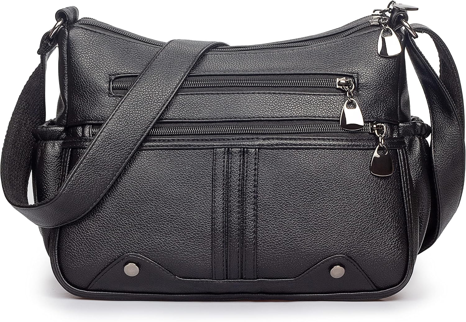 Women Soft PU Leather Shoulder Bag Multi Pocket Crossbody Medium Roomy Tote Top Handle Satchel
