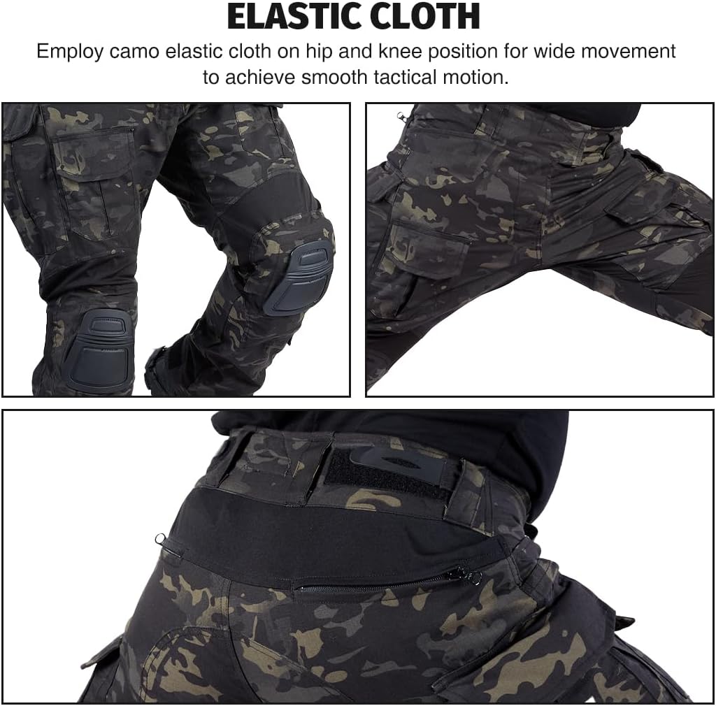 G3 Pants Tactical Clothing with Knee Pads BDU Trousers Rip-Stop Pants for Outdoor