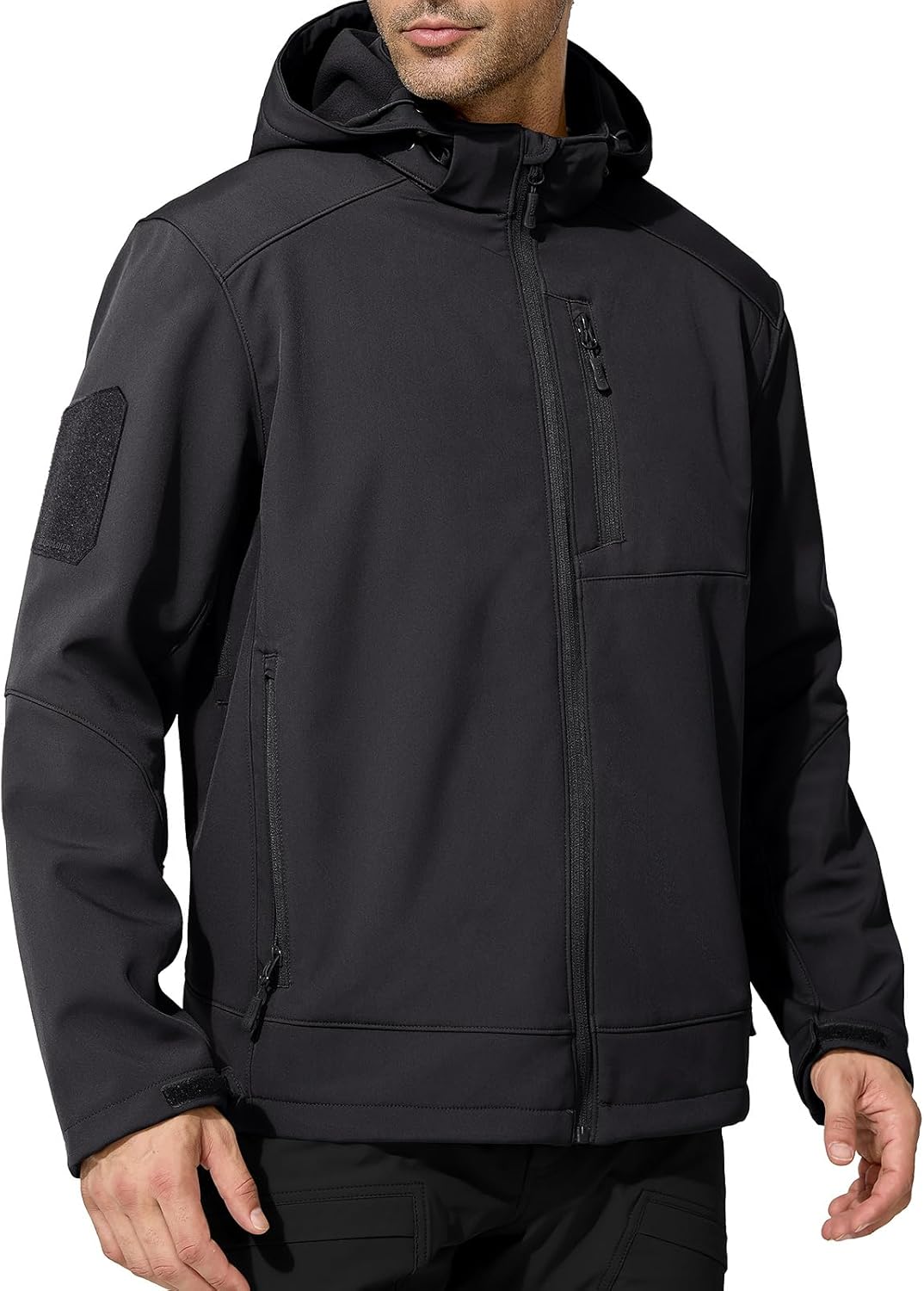 Men's Lightweight Softshell Jacket Winter Fleece Lined Hooded Rain Waterproof Hiking Outdoor Jackets