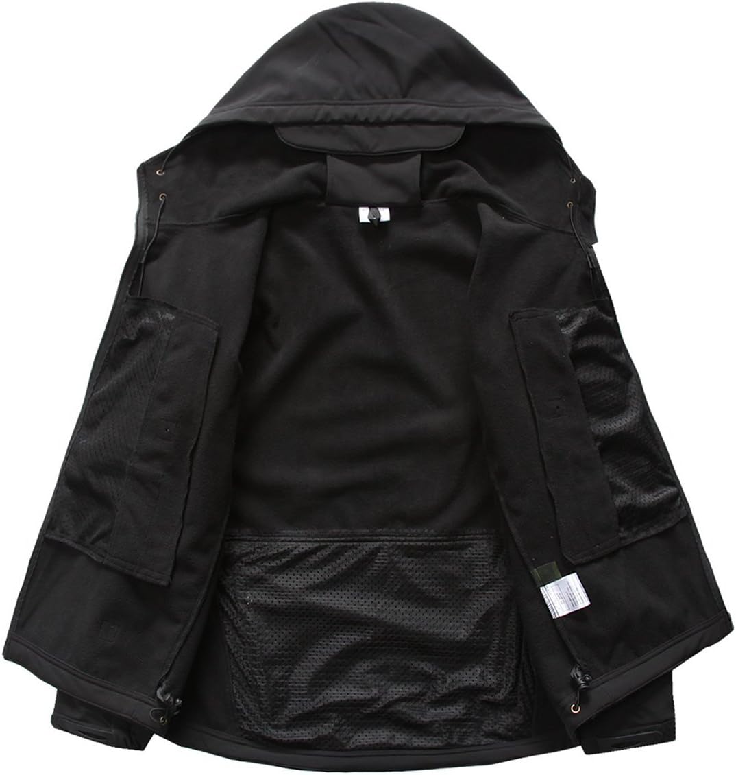 Men's Army Special Ops Military Tactical Jacket Softshell Fleece Hooded Outdoor Coat