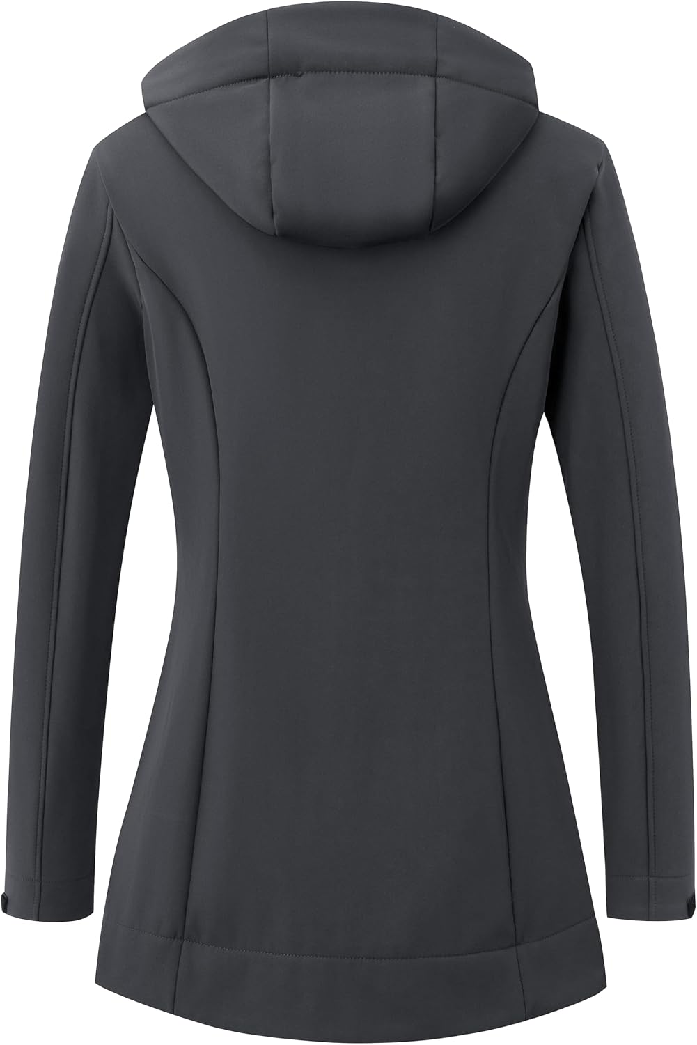 Women Softshell Jacket Fleece Lined Hooded Rain Coat Waterproof Windproof Windbreaker Jacket Lightweight Long Coat