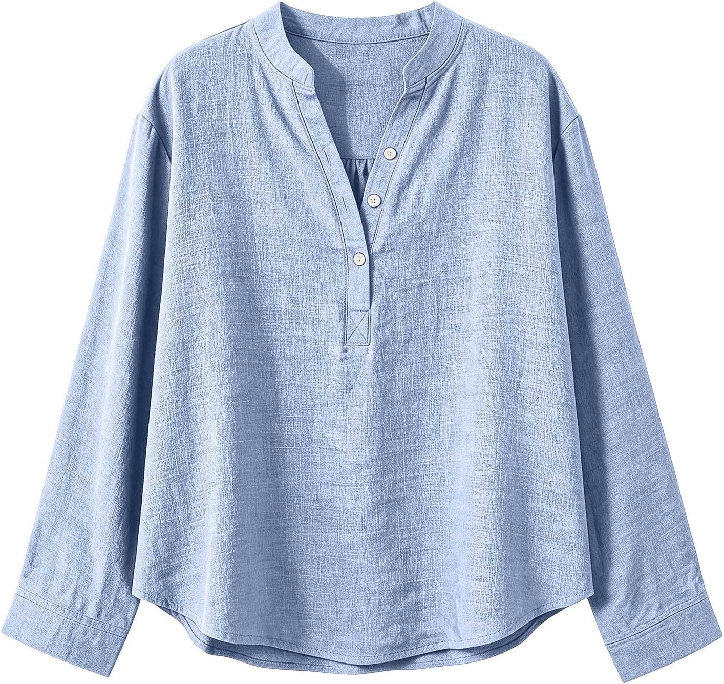 Linen Shirt for Women Breathable Tops Loose Crewneck Tops Womens Daily t Shirts Summer Shirts