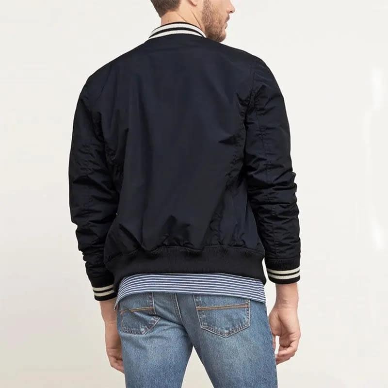 Men Spring Autumn Baseball Stand Up Neck Thick Sports Pilot Windproof Outerwear Jacket Coat