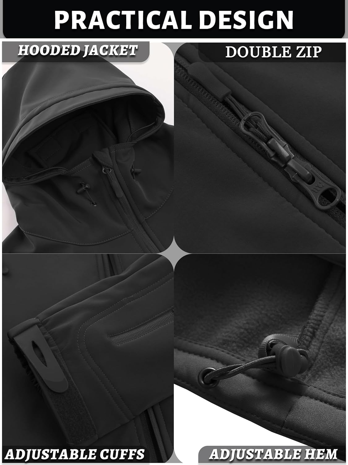 Men's Special Ops Military Tactical Soft Shell Rain Warm Fleece Lined Jacket Winter Hood Coat Hiking Snowboard