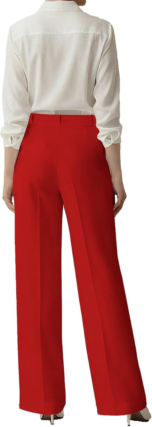 Women's High Waist Wide Leg Pants Tailored Flowy Trousers Casual Work Pants