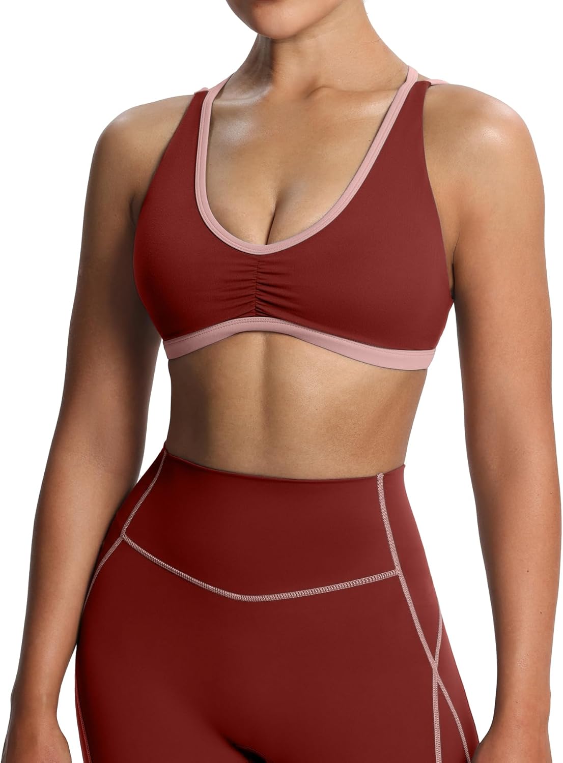 Women's Workout Fitness Rory Ruched Sports Bras Yoga Crop Tank