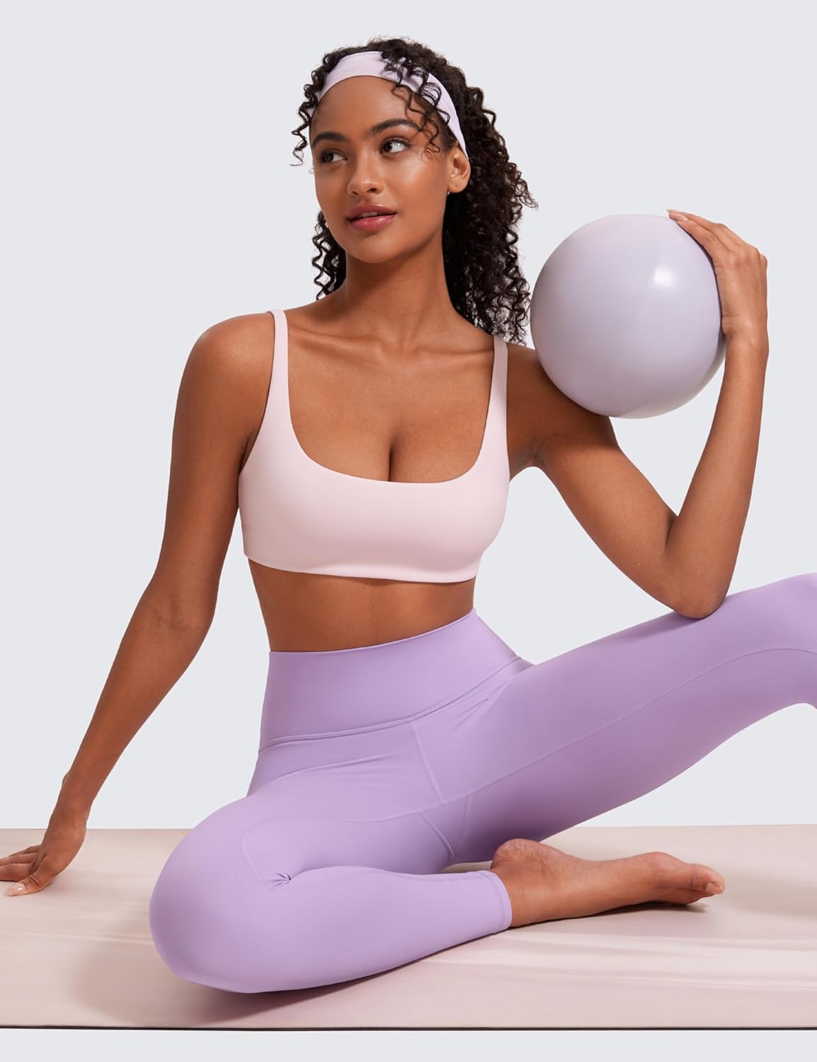 Square Neck Spaghetti Strap Sports Bras for Women - Low Coverage Yoga Wireless Padded Cami Crop Top