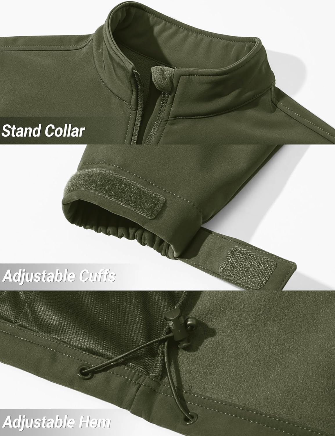 Men's Lightweight Softshell Jacket Fleece Lined Waterproof Tactical Rain Zip Up Winter Coat Windbreaker Casual
