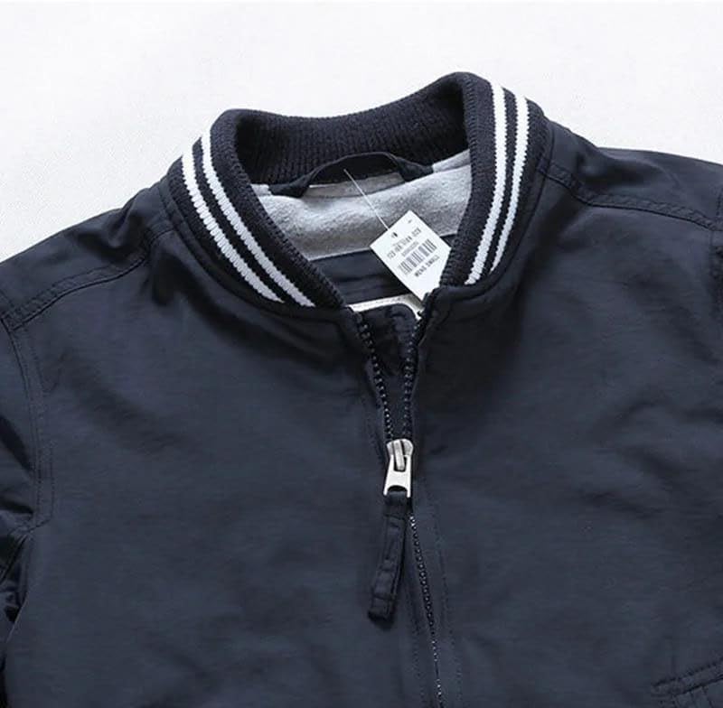 Men Spring Autumn Baseball Stand Up Neck Thick Sports Pilot Windproof Outerwear Jacket Coat