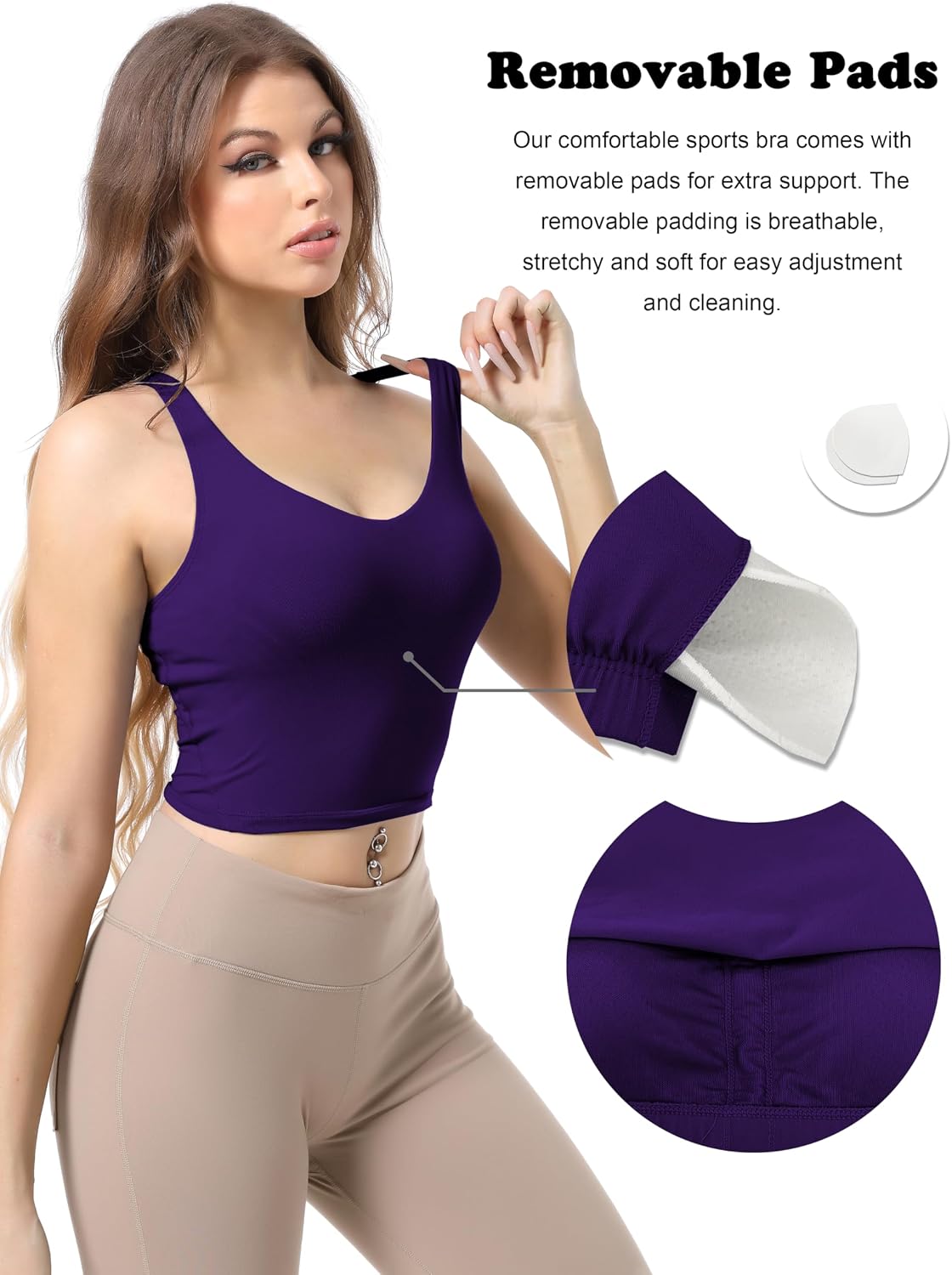 Women's Racerback Sports Bras High Impact/Medium Support Activewear Fitness Workout Yoga Tank Tops
