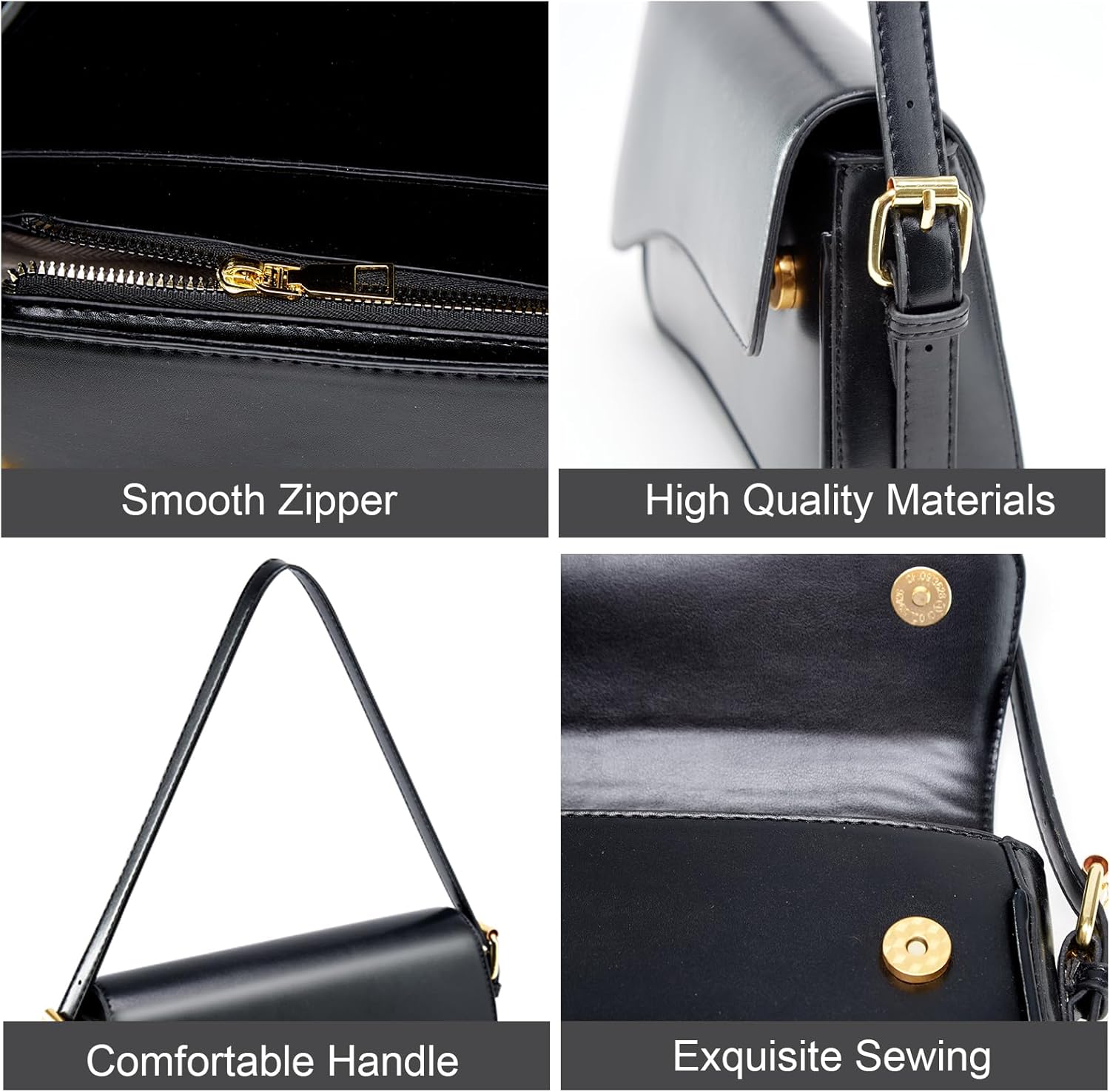 Shoulder Bag for Women PU Leather Hobo Handbag Clutch Saddle Bag with 2 Removable Straps