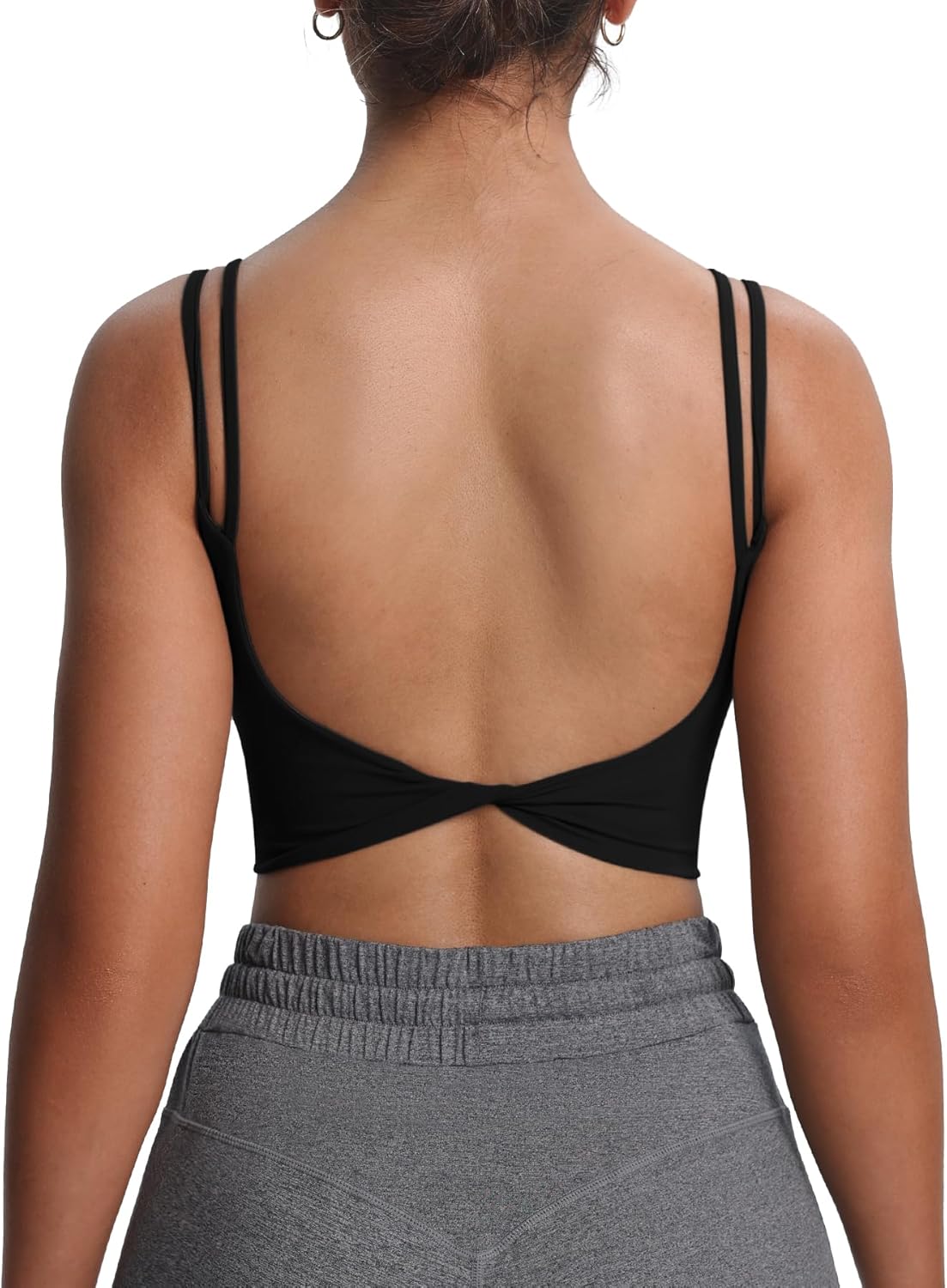 Women's Workout Sports Bras Fitness Yoga Crop Tank Metamorph Twist Back Cami