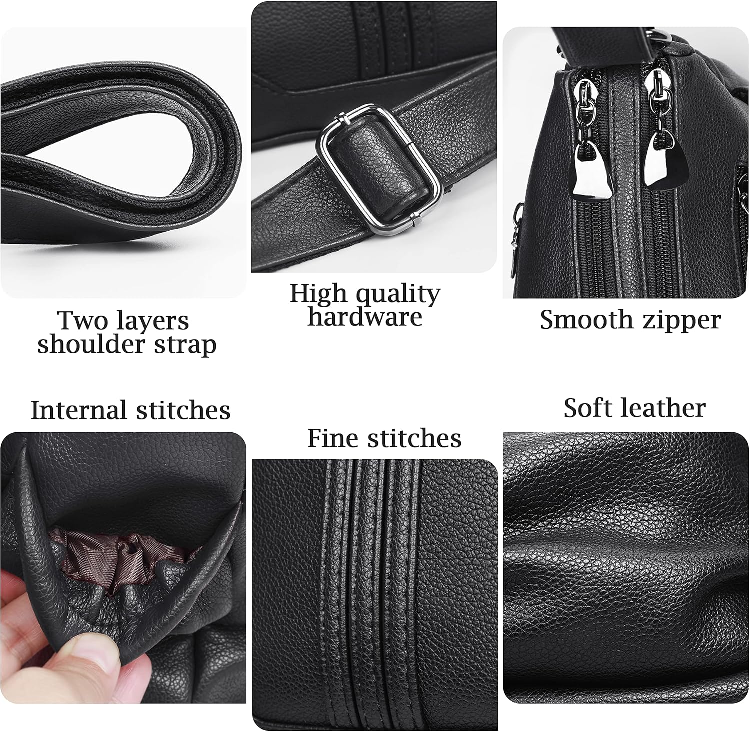Women Soft PU Leather Shoulder Bag Multi Pocket Crossbody Medium Roomy Tote Top Handle Satchel