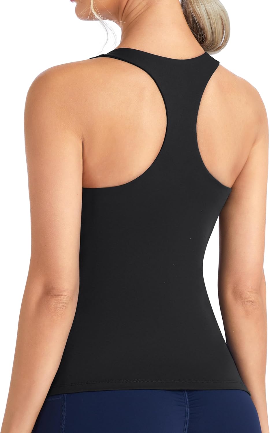 Women 's Longline Yoga Sports Bra Racerback Slim Fit Sleeveless Padded Workout Tank Tops Built in Bra