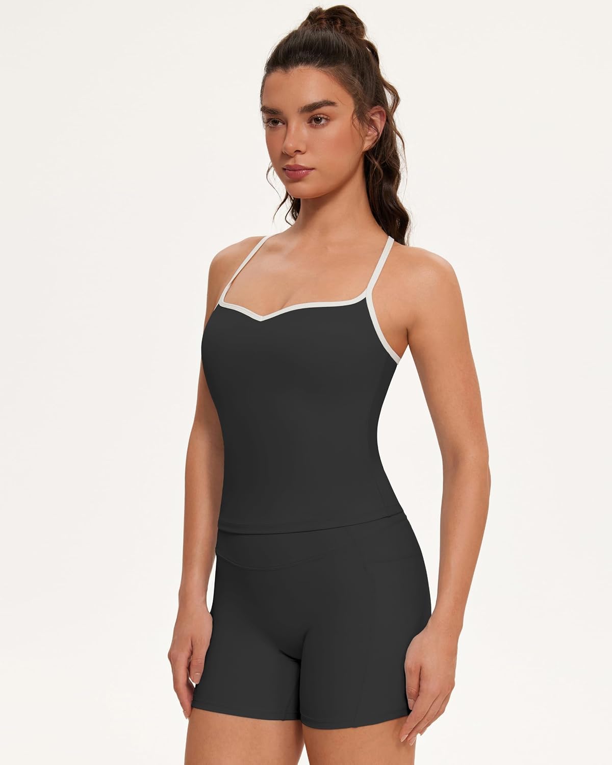 Sports Bras for Women Cute Sweetheart Neck Workout Tank Tops Open Back Yoga Bra Top