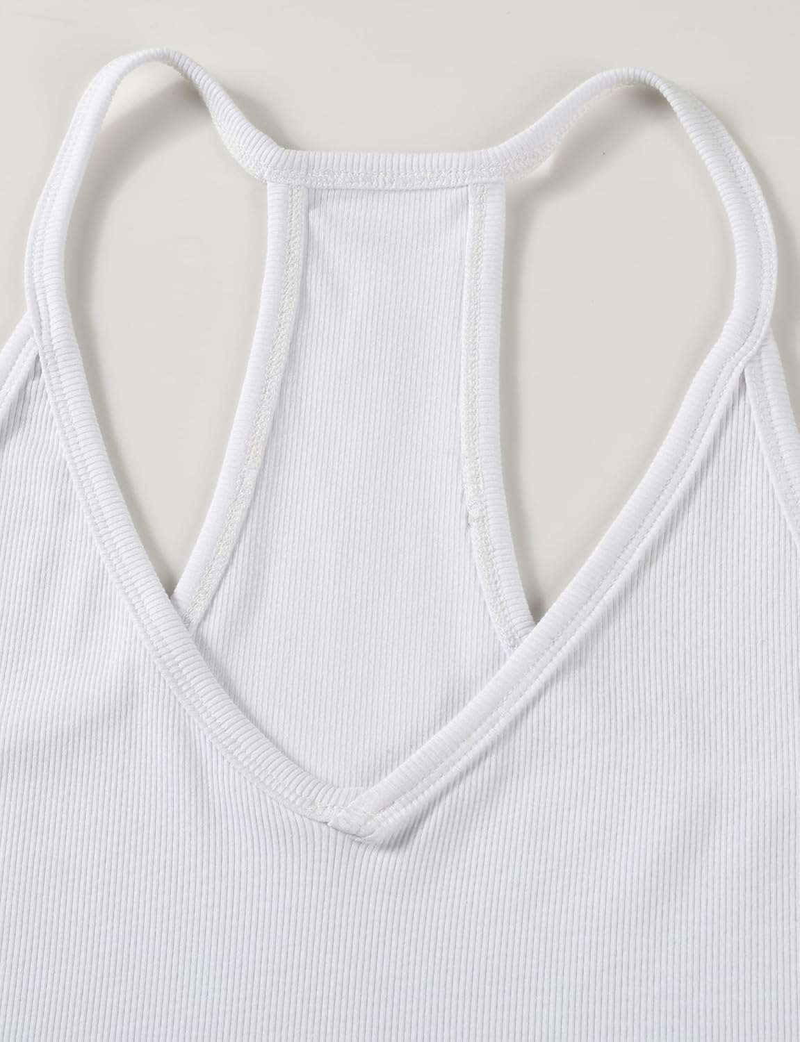 Women 's V Neck Tank Tops Sleeveless Ribbed Knit Slim Fit Racerback Workout Tops Sexy Camisole Summer Clothes