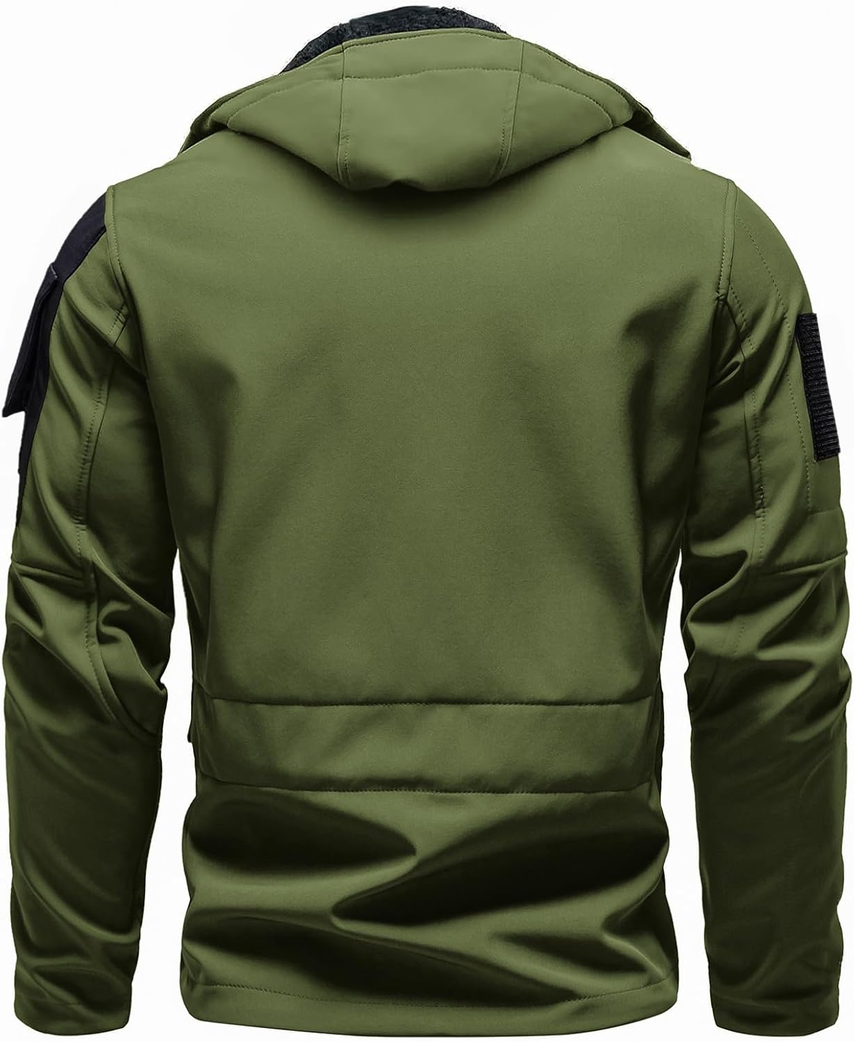 Men's Tactical Soft Shell Jacket Lightweight Water-Resistant Spring Fall Windbreaker Zip up Hooded Coat with Pockets