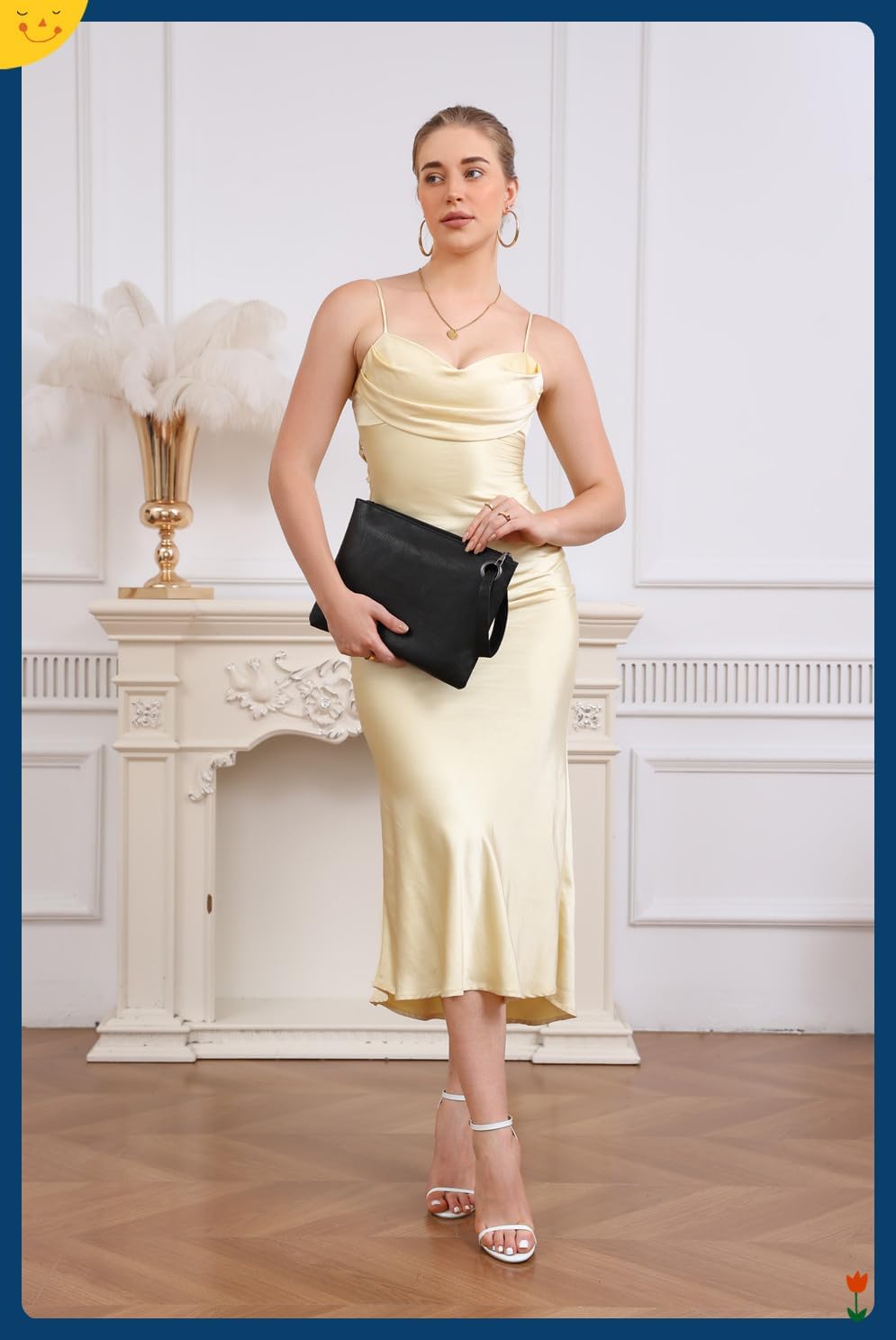 Clutch Purses for Women Evening Bag Handbags Wedding PU Leather Wristlet