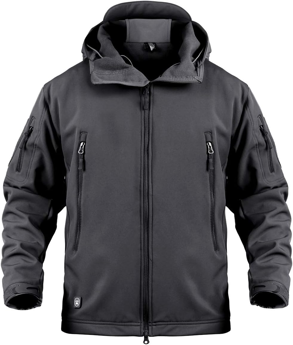 Men's Army Special Ops Military Tactical Jacket Softshell Fleece Hooded Outdoor Coat