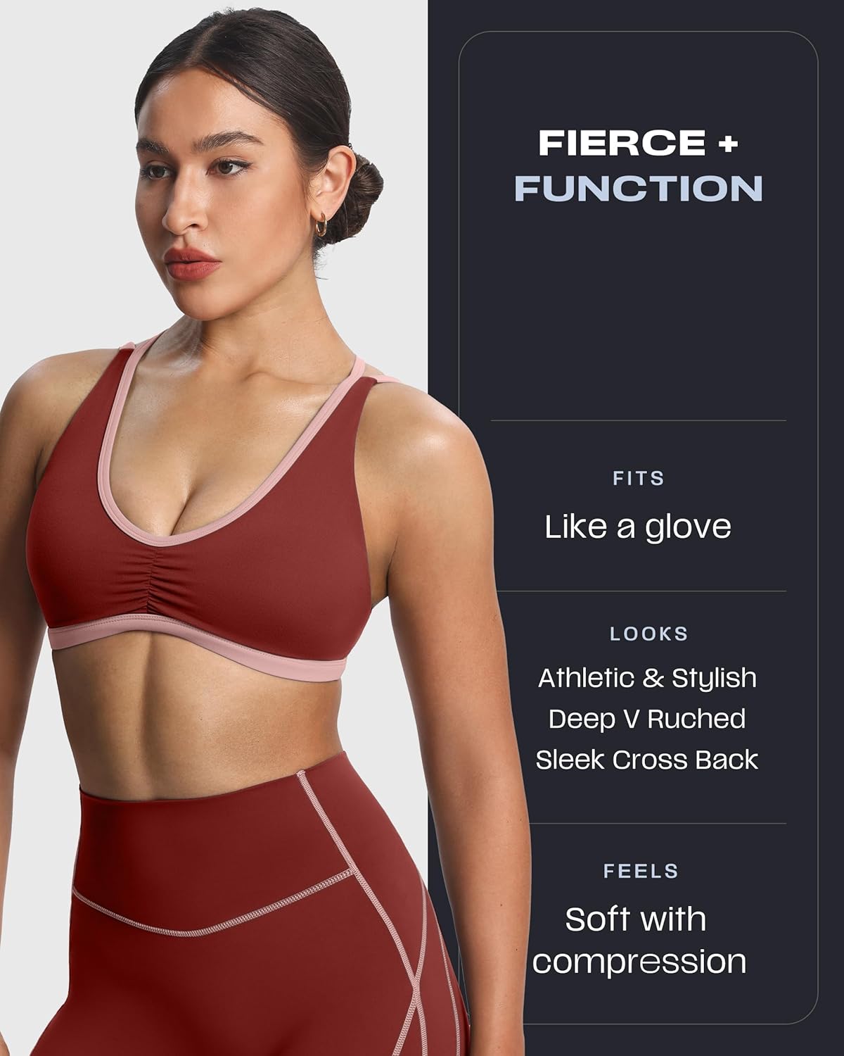 Women's Workout Fitness Rory Ruched Sports Bras Yoga Crop Tank