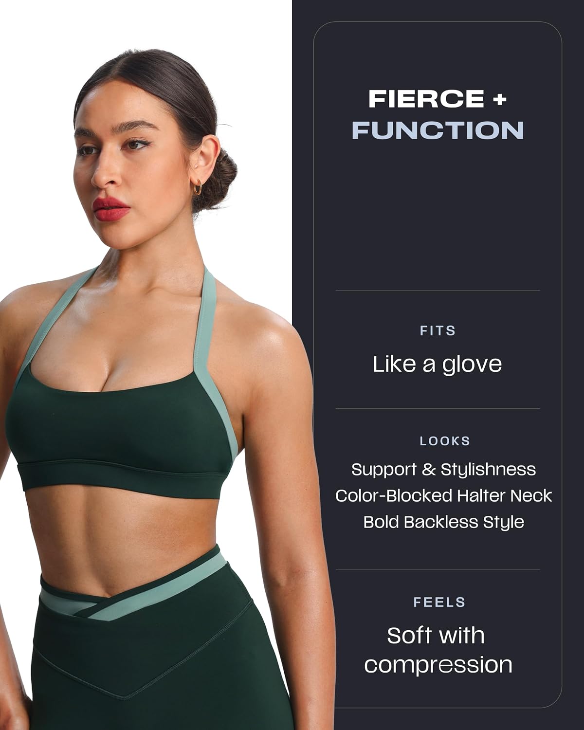 Women's Block Halter Workout Sports Bras Fitness Athletic Vanessa Bra Yoga Crop Tank