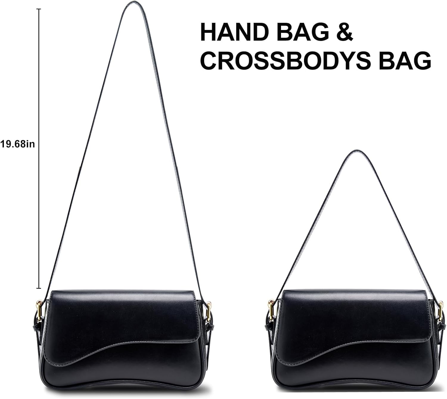 Shoulder Bag for Women PU Leather Hobo Handbag Clutch Saddle Bag with 2 Removable Straps