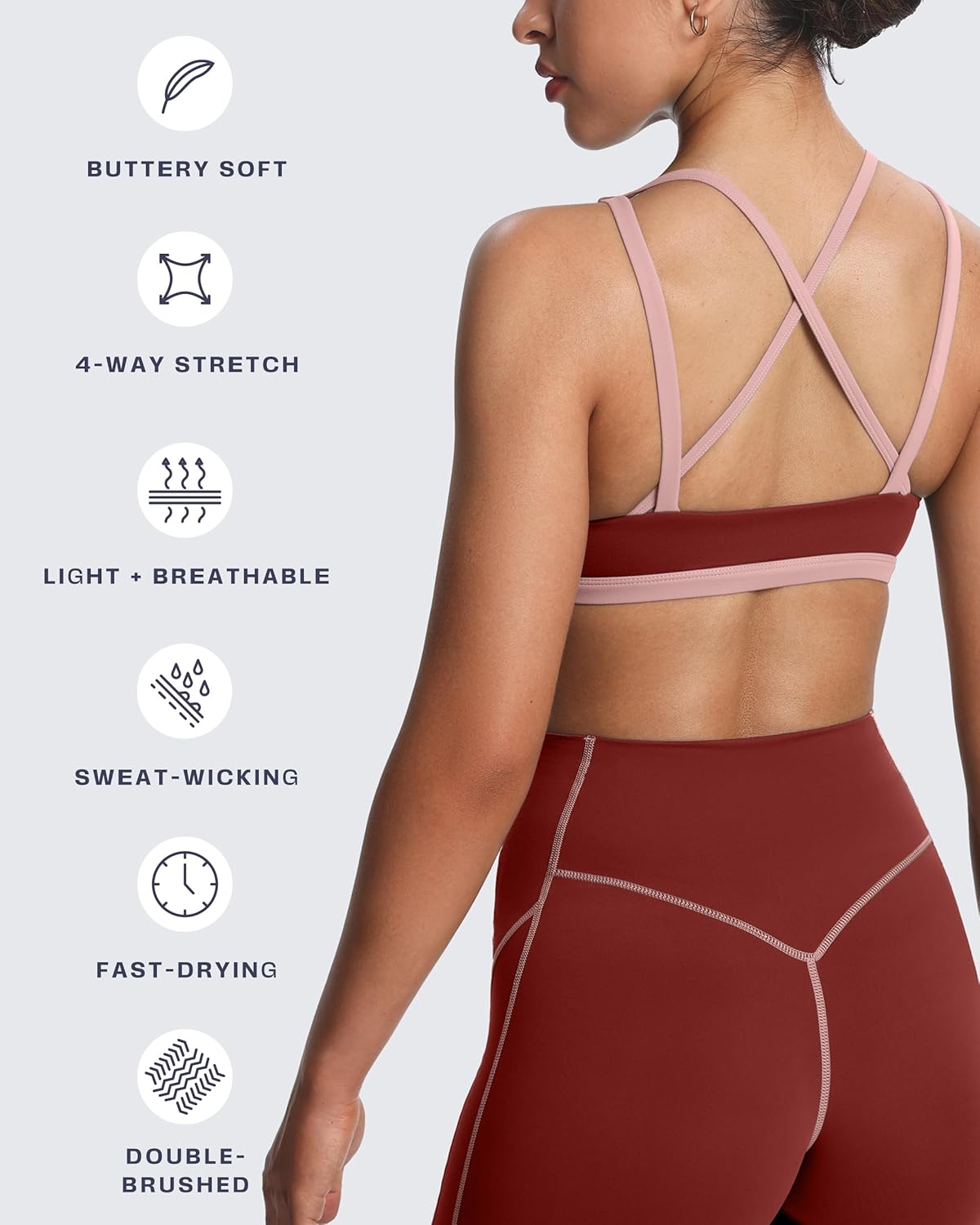 Women's Workout Fitness Rory Ruched Sports Bras Yoga Crop Tank