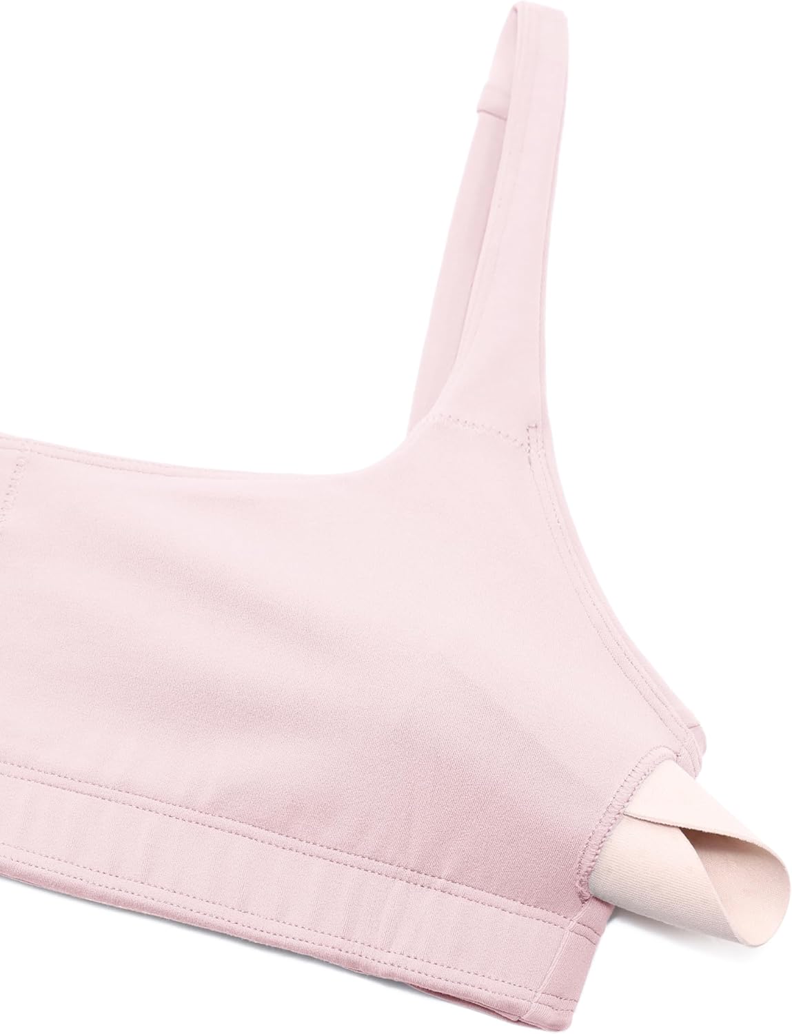Square Neck Spaghetti Strap Sports Bras for Women - Low Coverage Yoga Wireless Padded Cami Crop Top